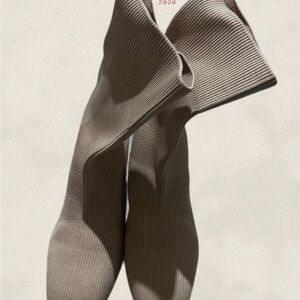 Solid Color Knitted Boot Apricot